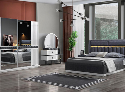 Bedroom Set Bed 2x Bedside table 5 pcs Design Modern Luxury Complete it